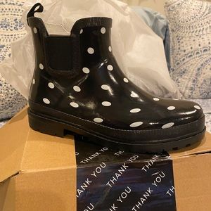 Journee Collection Tekoa Dot Rain Boots. Worn once.